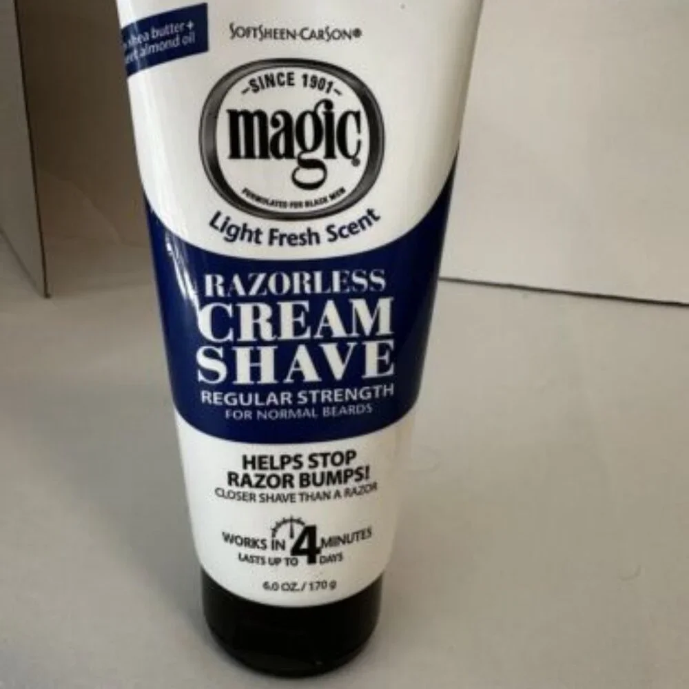 SoftSheen Carson Magic Fresh Scent Razorless Cream Shave Regular Strength 6.0 oz